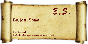 Bajcs Soma névjegykártya